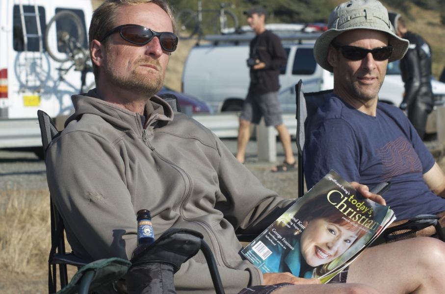 Dave in fellowship with Shaggy and beer.
