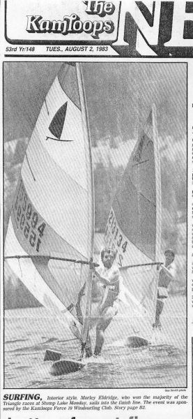 Blast from the past
Anne was cleaning out some stuff and found this.  This was 22 years ago!  I was already 30!  Chest harnesses, baggy sails, but new enough to get on the front page.  
