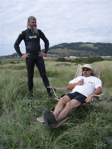 Chubbs 'n The Boss
contemplating their awesome surfing & SUP session @South Jetty, GB
