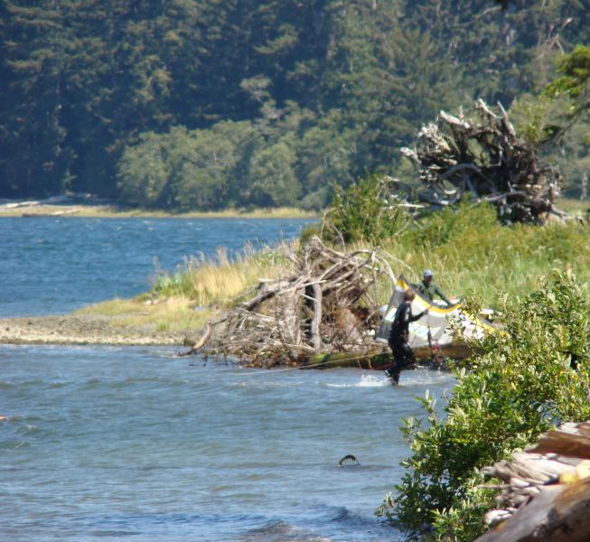 "Tricky landing spot"
@ Nitinat Lake in August 07
