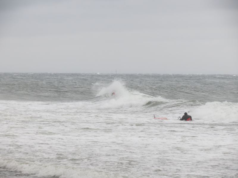 'playing' in the waves
