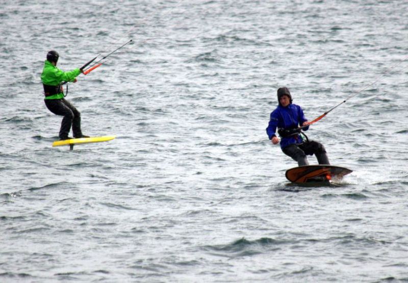 Graham and Reece Hoverboarding in McNeill Bay on Sunday
