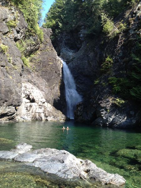 Nitinaht Falls
Emmanuelle and Catherine getting the salt water off
