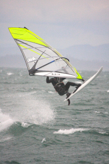 Wind surfing at Willow beach on the 24th Dec
