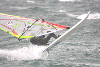 Wind surfing at Willow beach on the 24th Dec
