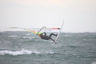 Wind surfing at Willow beach on the 24th Dec
