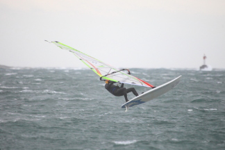 Wind surfing at Willow beach on the 24th Dec
